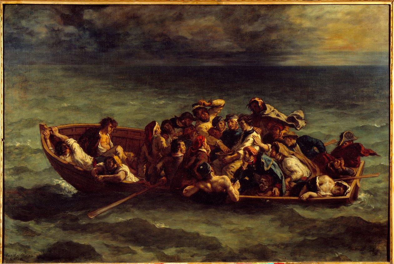 غرق "دون جوان". رسم توضيحي لكتاب جورج جوردون بايرون المسمى اللورد بايرون (1788-1824) "دون جوان" ، الأغنية الثانية. لوحة ليوجين ديلاكروا (1798-1863) بواسطة فرديناند فيكتور يوجين ديلاكروا