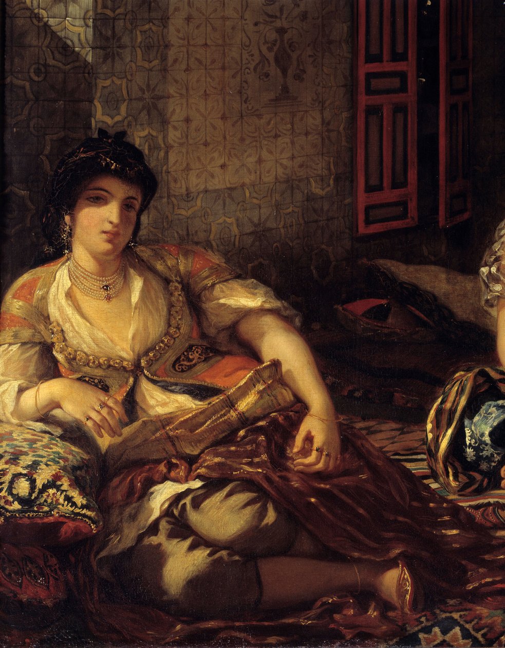 نساء الجزائر في شقتهن التفصيلية. لوحة بواسطة يوجين ديلاكروا (1798-1863) 1834 Dim. 1،80 x 2،29 م باريس. متحف اللوفر بواسطة فرديناند فيكتور يوجين ديلاكروا