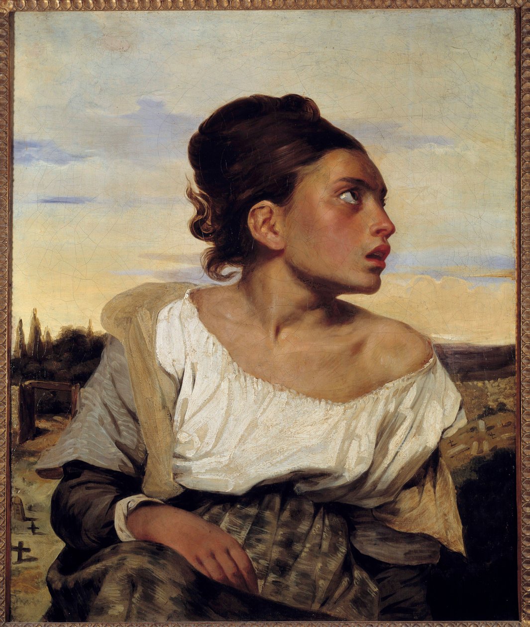 يتيم شاب في المقبرة رسم يوجين ديلاكروا (1798-1863) 1824 صن. 0،65x0،54 م بواسطة فرديناند فيكتور يوجين ديلاكروا