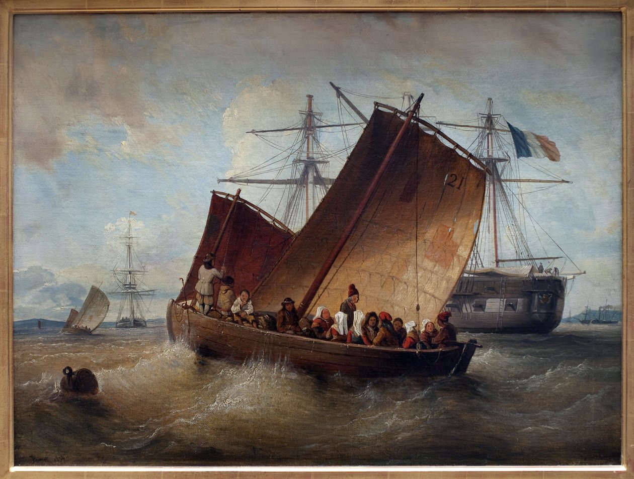 قارب بلوجاستيل. لوحة لفرديناند بيرو (1808-1841). زيت على قماش بواسطة فرديناند فيكتور بيروت