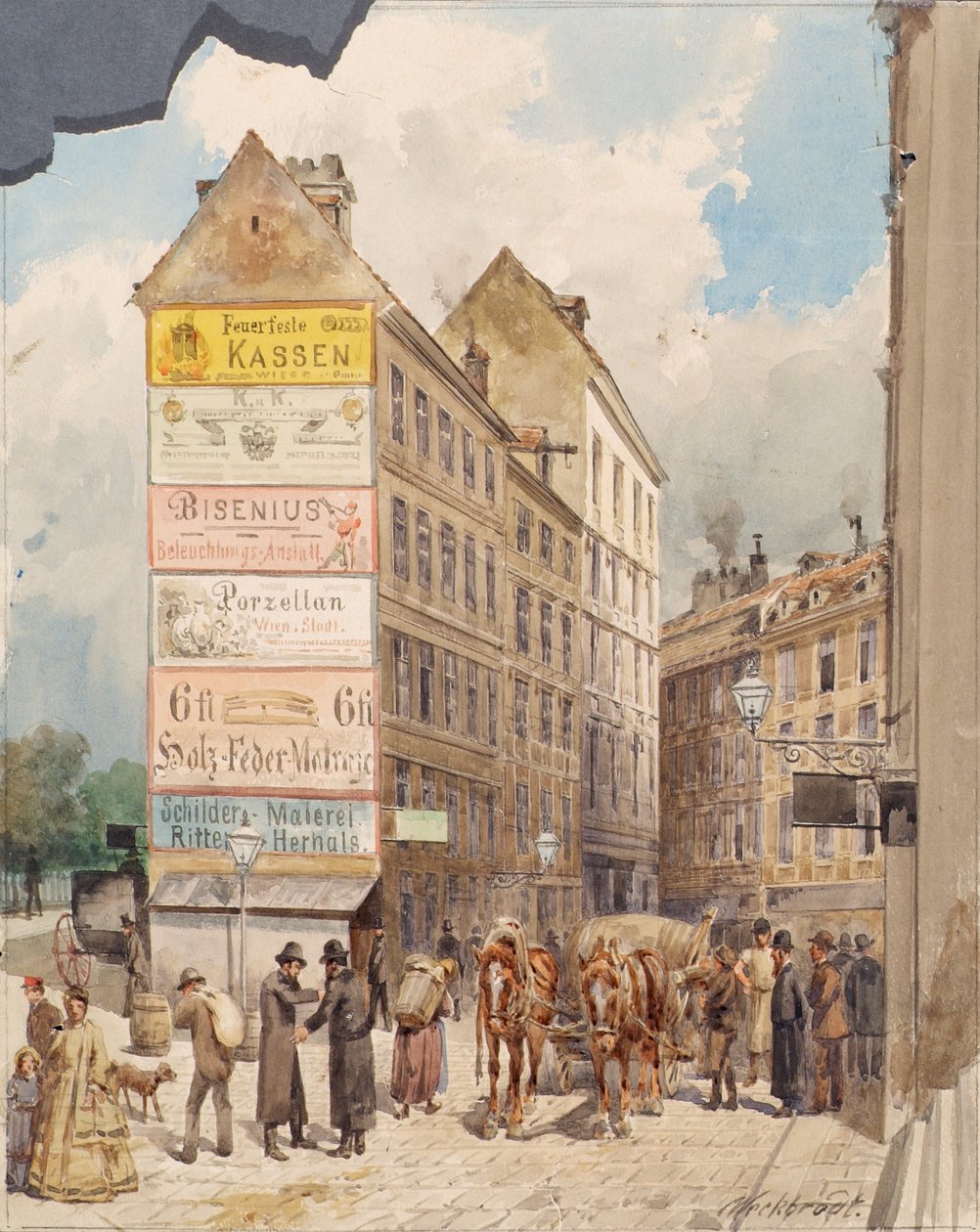 Kohlmessergasse و Salzgries في Ruprechtsstiege بواسطة فرديناند ويكبروت