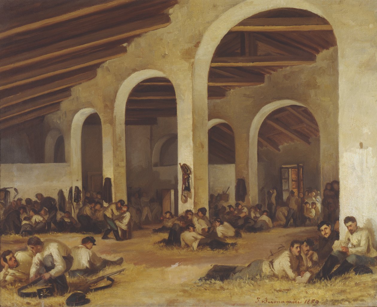 ثكنات في مودينا ، 1859 بواسطة فرديناندو بوناميسي