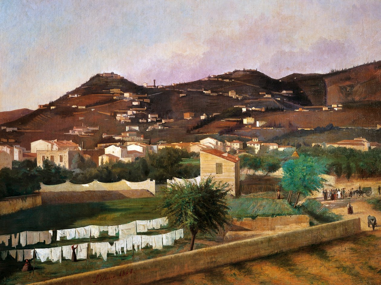 منظر لتلة فيزول بقلم فرديناندو بوناميتشي (1820-92) ، زيت على قماش ، 88x119 سم بواسطة فرديناندو بوناميسي