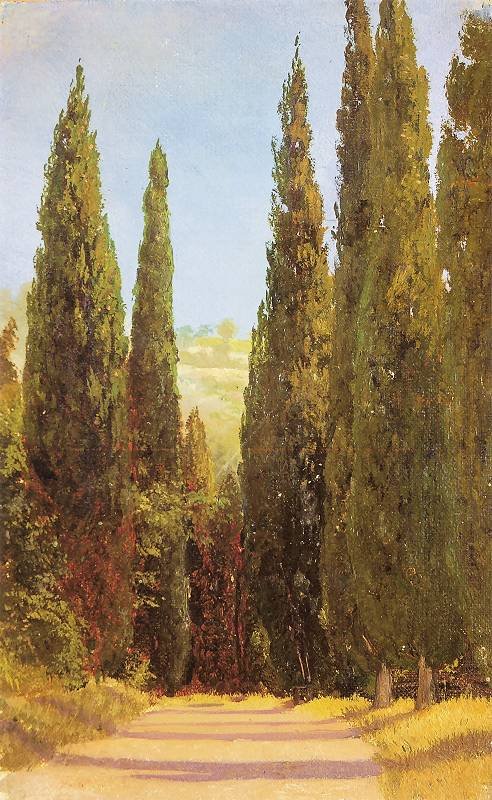 Aleja cyprysowa na KrymienGerman: Cypress avenue on the KrimnEnglish: Cypress Avenue in the Crimean: Cypress n بواسطة فرديناند روسززيك