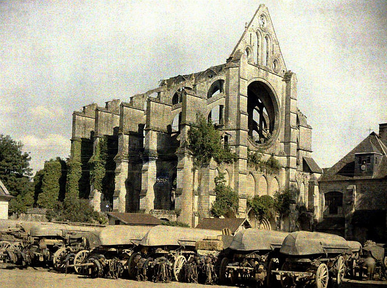 الكنيسة المدمرة ، Cuffies ، Aisne ، فرنسا ، 1917 (autochrome) بواسطة فرناند كوفيل