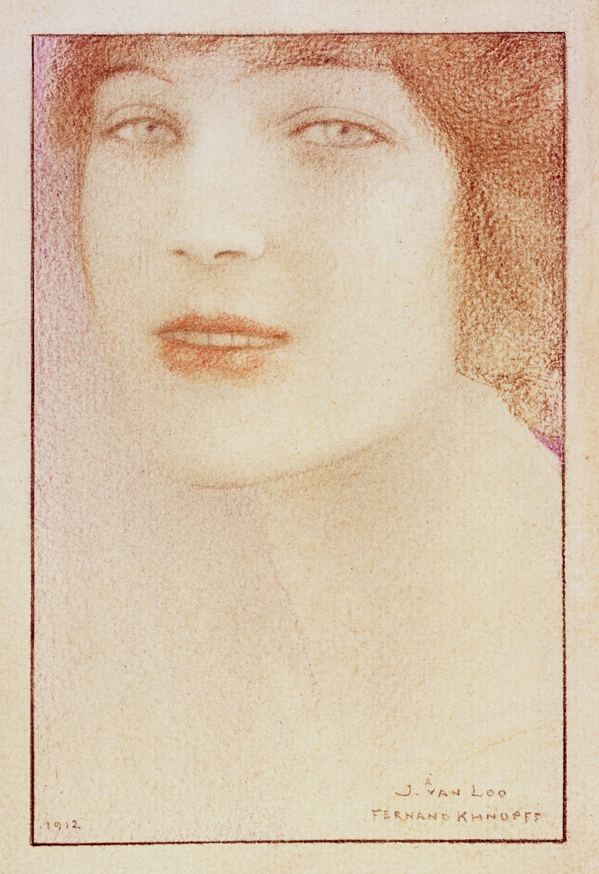 صورة لامرأة ، 1912 (باستيل على ورق) بواسطة فرناند خنوف