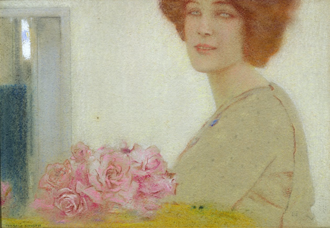الورود ، 1912 (باستيل على ورق) بواسطة فرناند خنوف