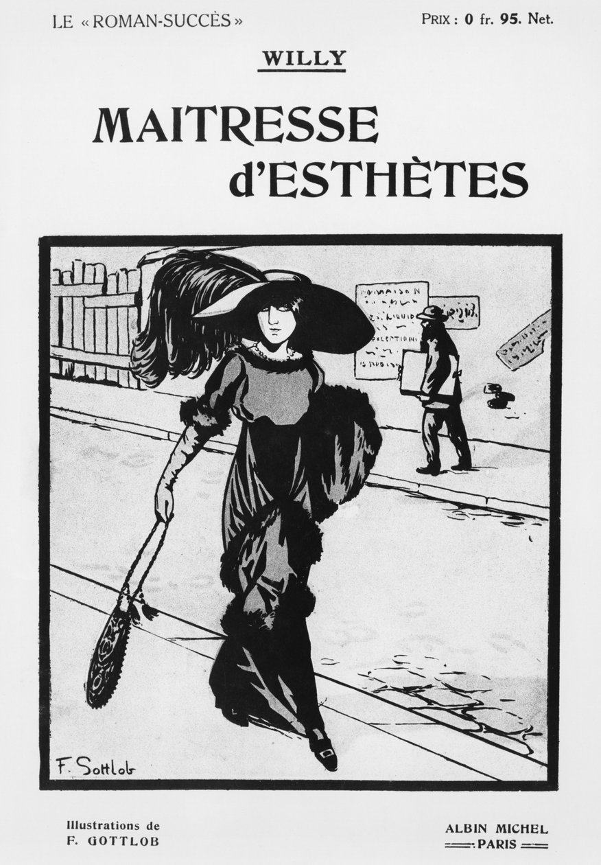 رسم توضيحي للغلاف الأمامي لـ "Maitresse d&39;Esthetes" من تأليف ويلي (1859-1931). ألبين ميشيل بواسطة فرناند لويس جوتلوب