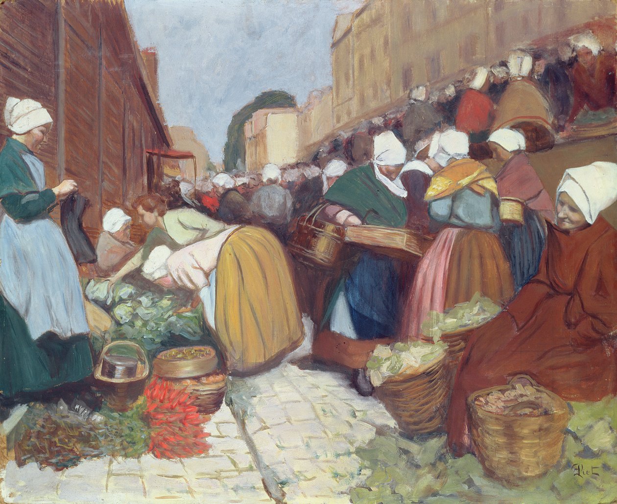 السوق في بريست ، c.1899 بواسطة فرناند بيت