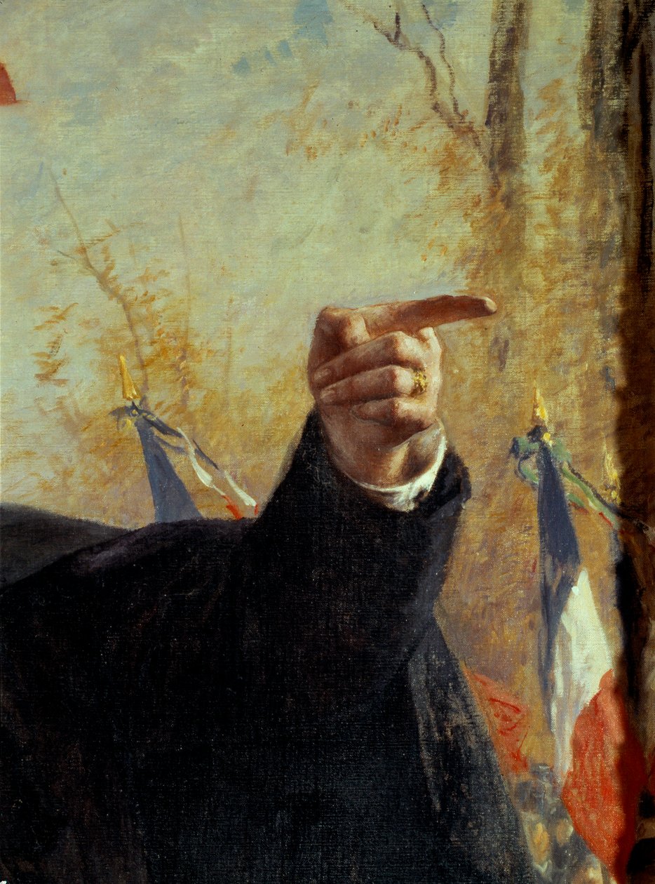 يسلم. تفاصيل صورة بول ديروليد (1846-1914) ، المناضل القومي الفرنسي ، مشيرًا بإصبعه). لوحة لفرناند كورمون (1845-1924) بواسطة فرناند كورمون