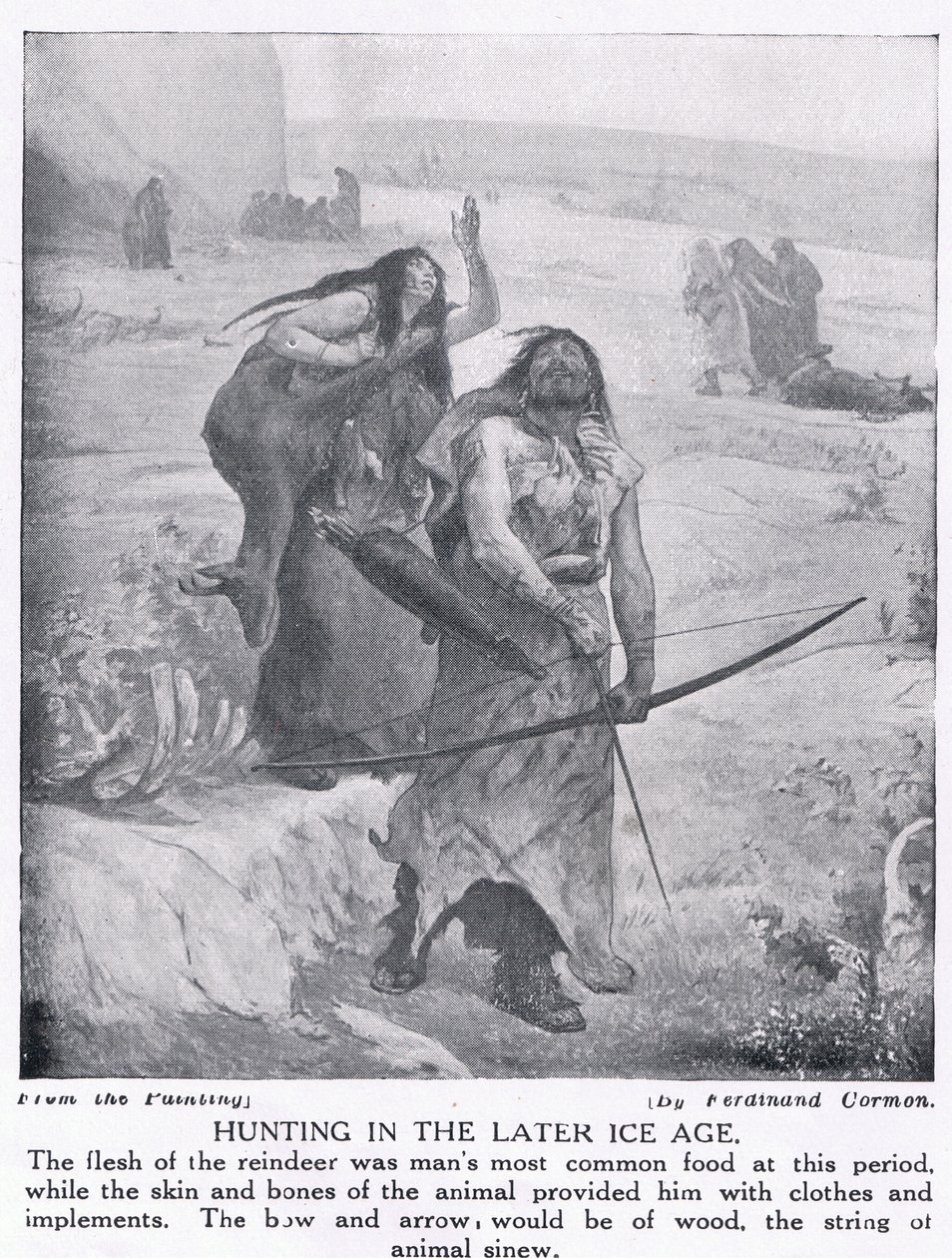 الصيد في العصر الجليدي اللاحق ، توضيح من "تاريخ الأمم لهتشينسون" ، ج .1910 بواسطة فرناند كورمون