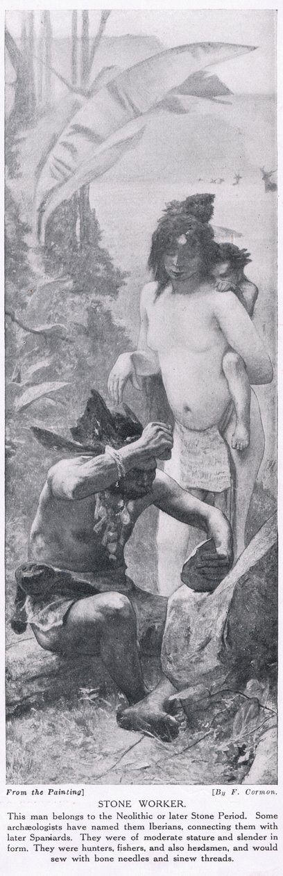 عامل الحجر ، توضيح من "تاريخ الأمم في هاتشينسون" ، ج .1910 بواسطة فرناند كورمون