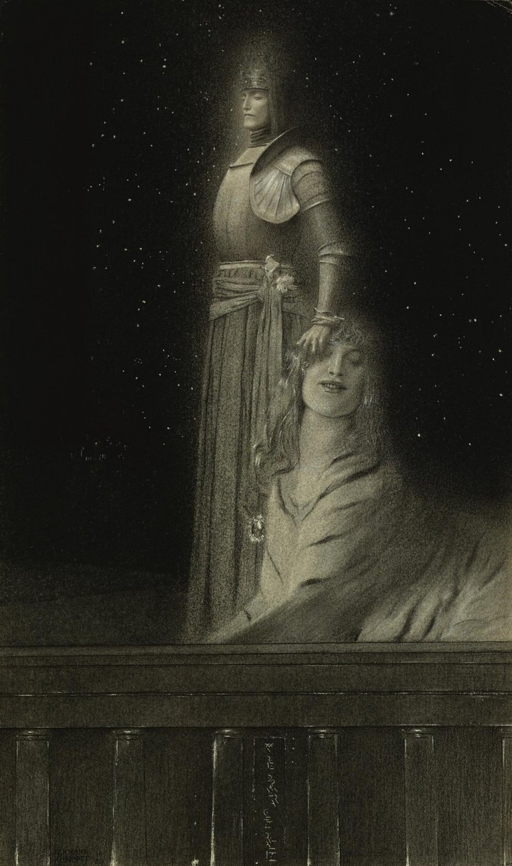 مع Verhaeren: An Angel With Verhaeren: An Angel ، 1889. بواسطة فرناند خنوف