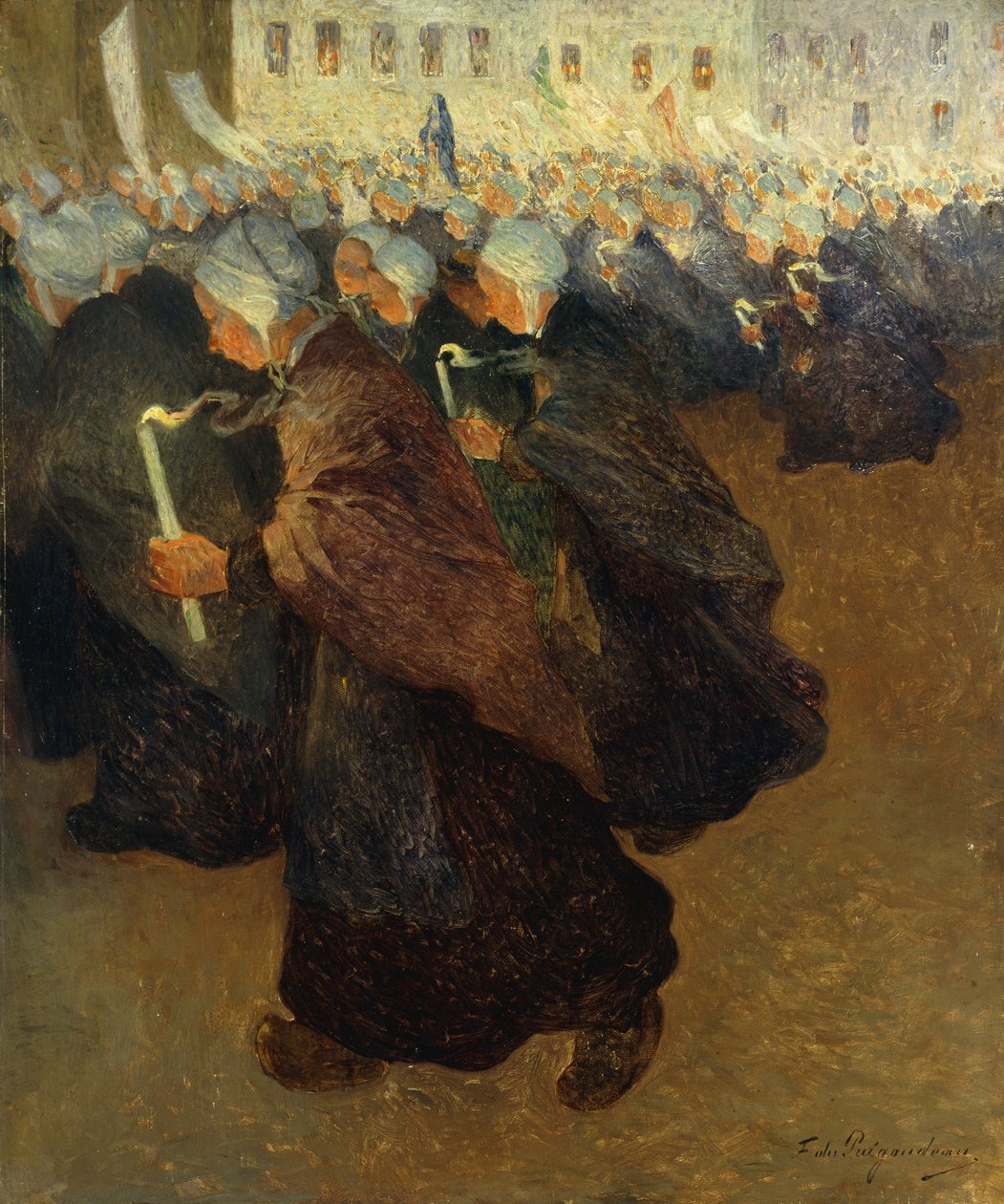 الموكب الليلي في بريتاني ؛ موكب ليلي في بريتاني ، 1894 (زيت على قماش) بواسطة فرناند لوين دو بويجودو
