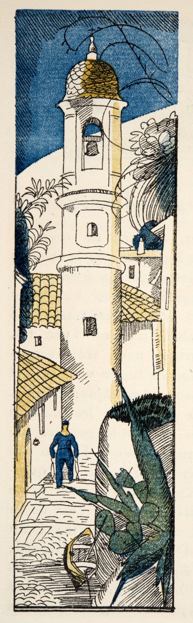 شارع في أنتيب من جريدة de Bon Ton ، حانة. 1920 (استنسل طباعة) بواسطة فرناند سيميون