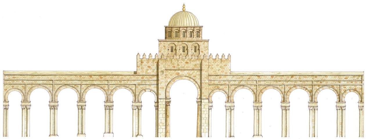 مسجد عقبة. القيروان ، تونس. الواجهة الرئيسية بواسطة فرناندو أزنار سينامور