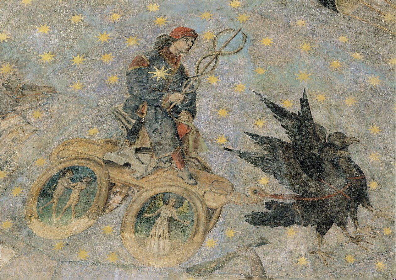 عربة عطارد ، التفاصيل من قبو &39;Cielo de Salamanca&39; ، c.1480-90 بواسطة فرناندو جاليجو