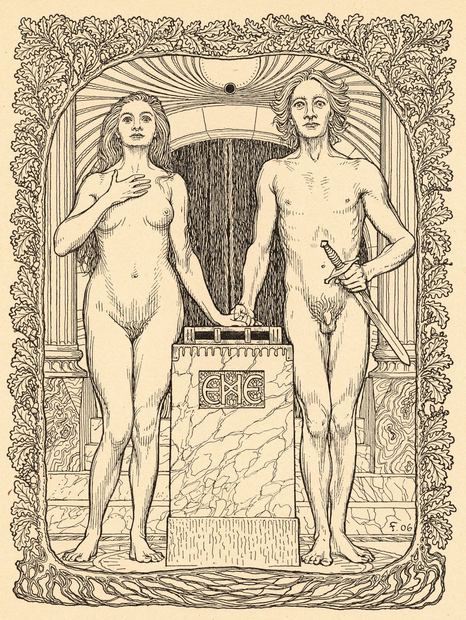 Am Traualtar ، اللوحة 6 ، من ملف Lebenszeichen ، حانة. 1908 في برلين بواسطة Fritz Heyder Verlag بواسطة فيدوس