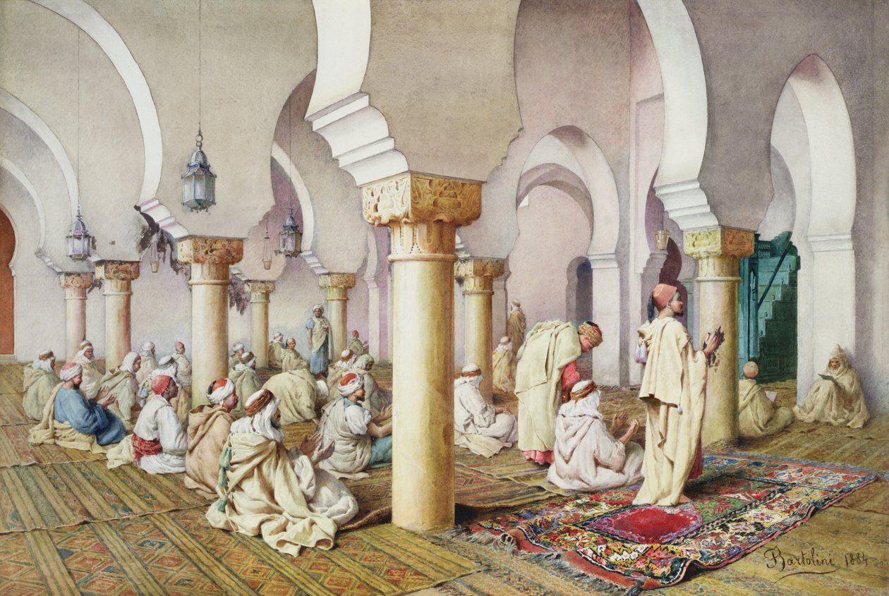 في الصلاة في المسجد 1884 بواسطة فيليبو أو فريدريكو بارتوليني