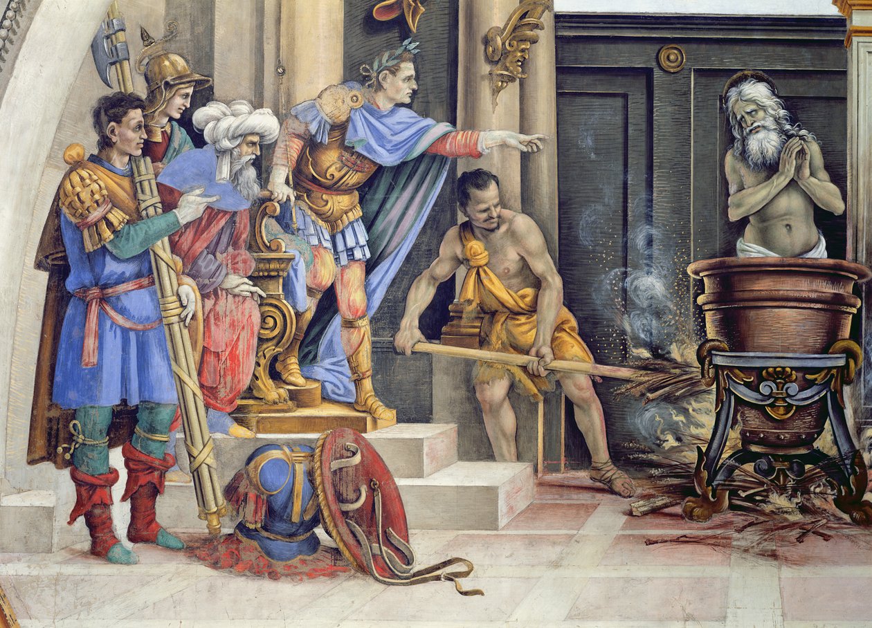 الجدار الشمالي لمصلى Strozzi ، استشهاد القديس يوحنا الإنجيلي ، تفاصيل 1457-1502 من 208295 بواسطة فلبيني ليبي