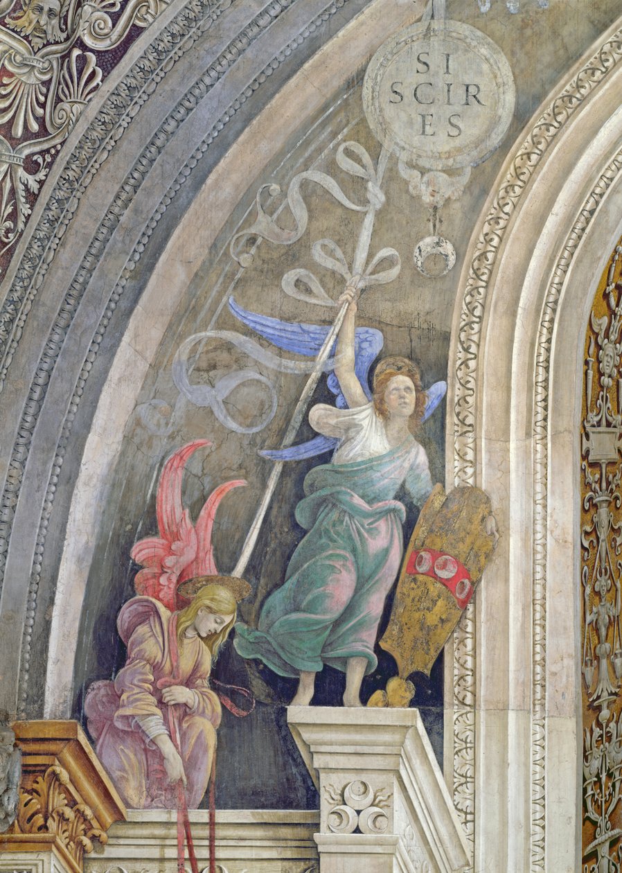 اثنان من الملائكة ، التفاصيل من الجانب الأيسر من الجدار الشرقي في كنيسة Strozzi ، c.1457-1502 بواسطة فلبيني ليبي