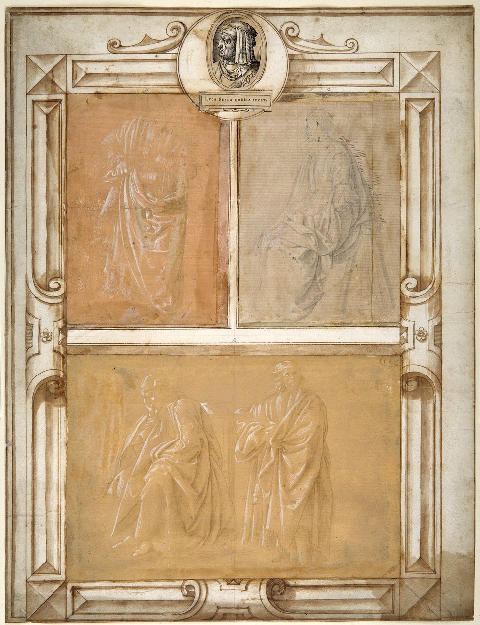 Studies of draped figures (silverpoint heightened with white body colour on prepared paper) بواسطة الفلبينية (من أتباع) ليبي