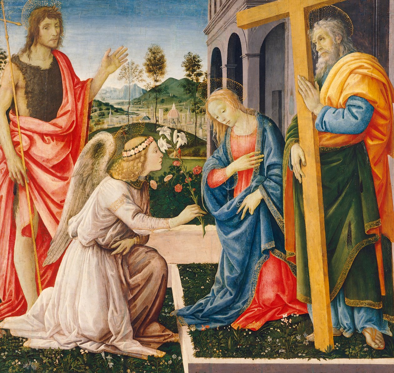 Annunciation and Saints, by Filippino Lippi (1457-ca 1504), oil on canvas بواسطة فلبيني ليبي