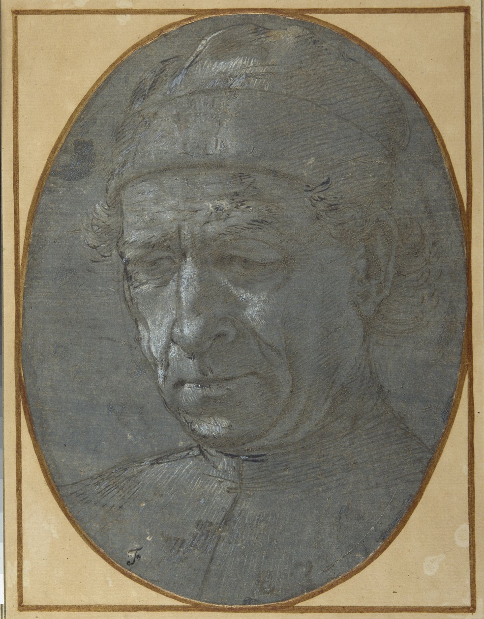 Head of an elderly man wearing a cap (metal-point on bluish grey prepared paper) بواسطة فلبيني ليبي