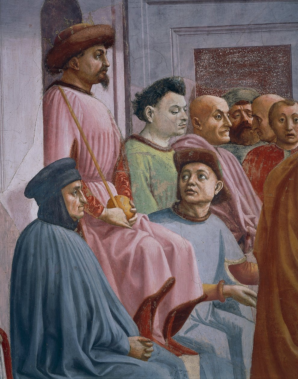 Miracle of Theophilus, detail from The Raising of the Son of Theophilus, by Tommaso Masaccio, fresco بواسطة فلبيني ليبي