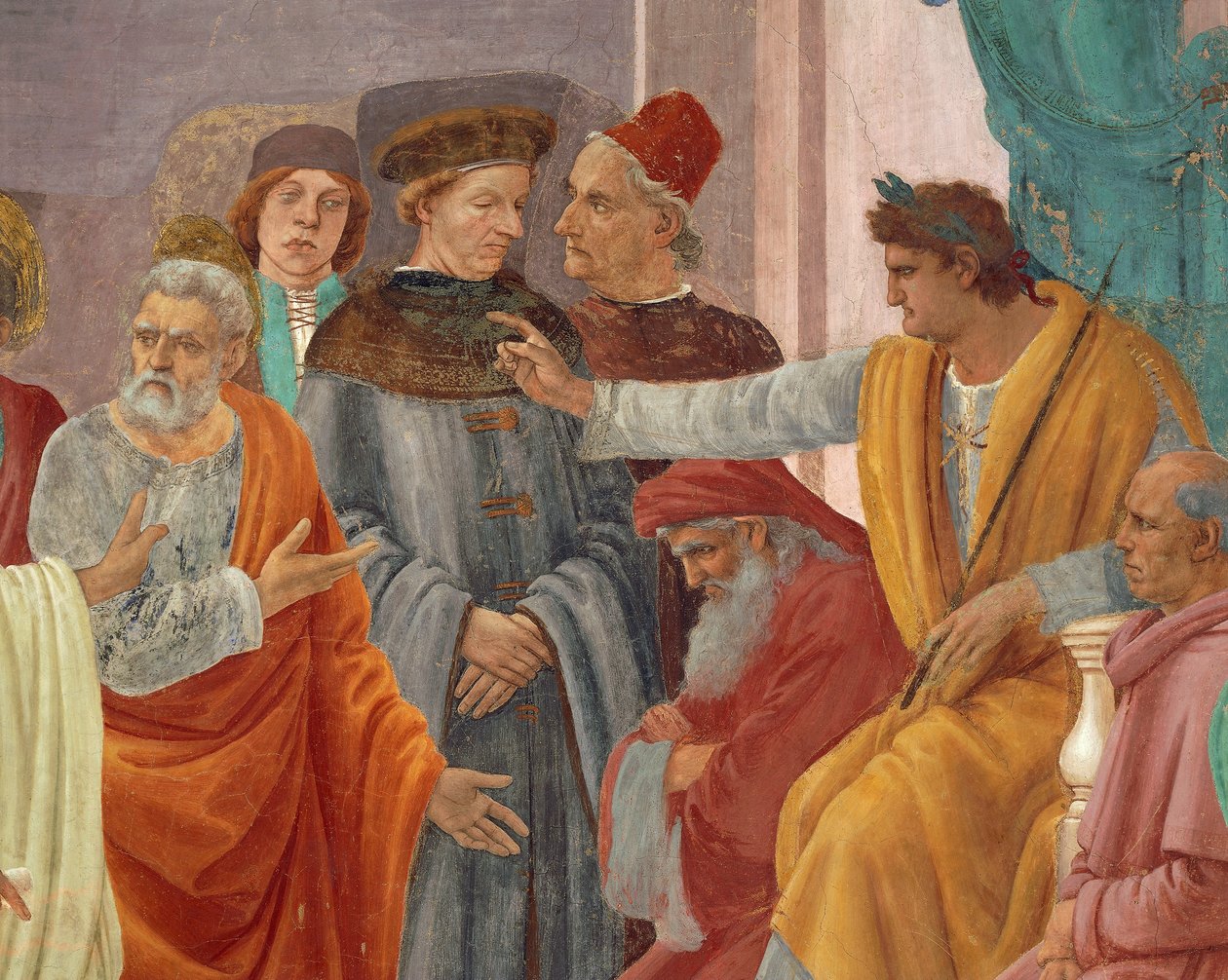 Saint Peter Confronts Simon Magus before Nero, by Filippino Lippi, fresco detail بواسطة فلبيني ليبي