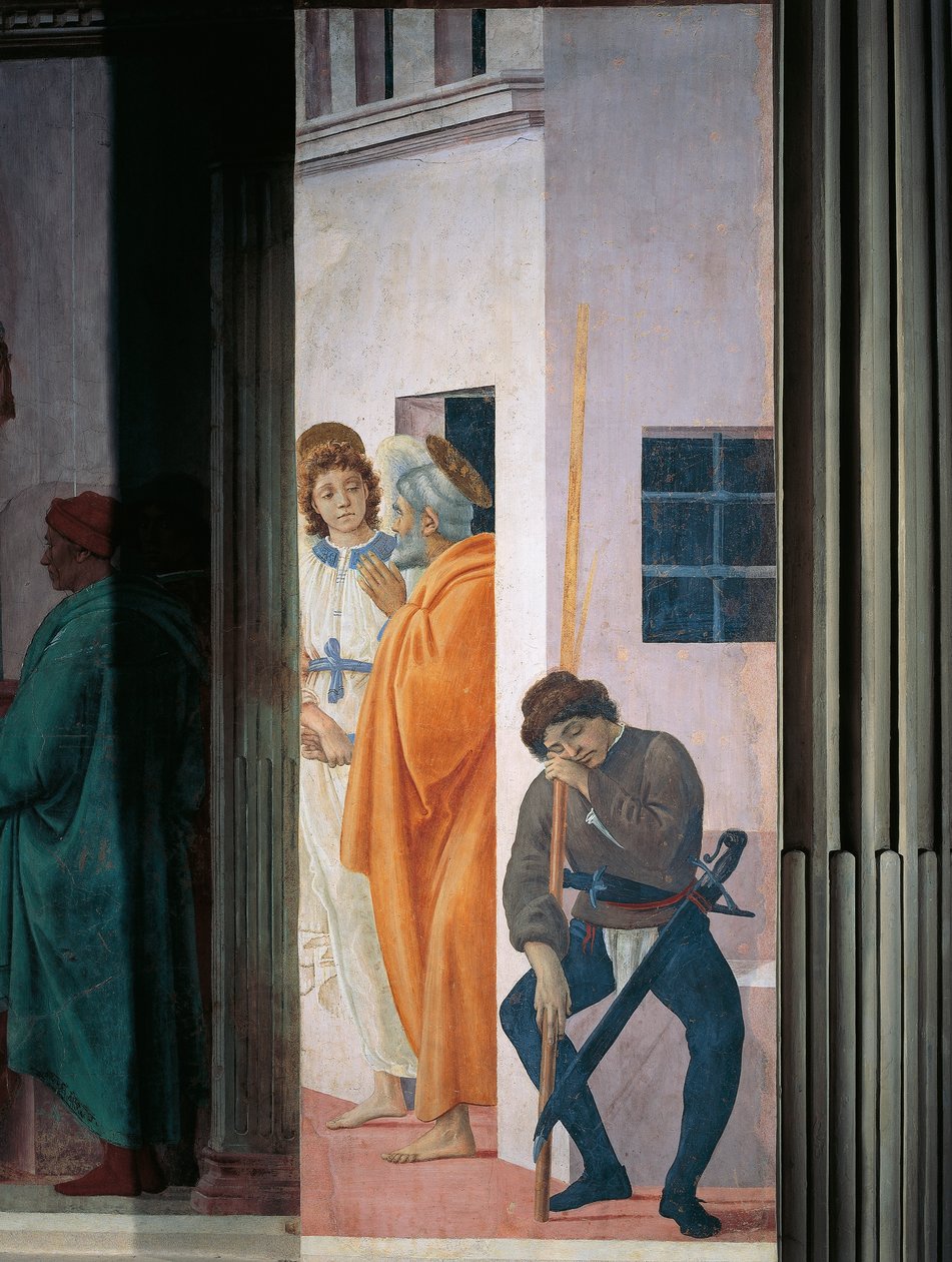 Saint Peter Freed from Prison, by Filippino Lippi, fresco بواسطة فلبيني ليبي