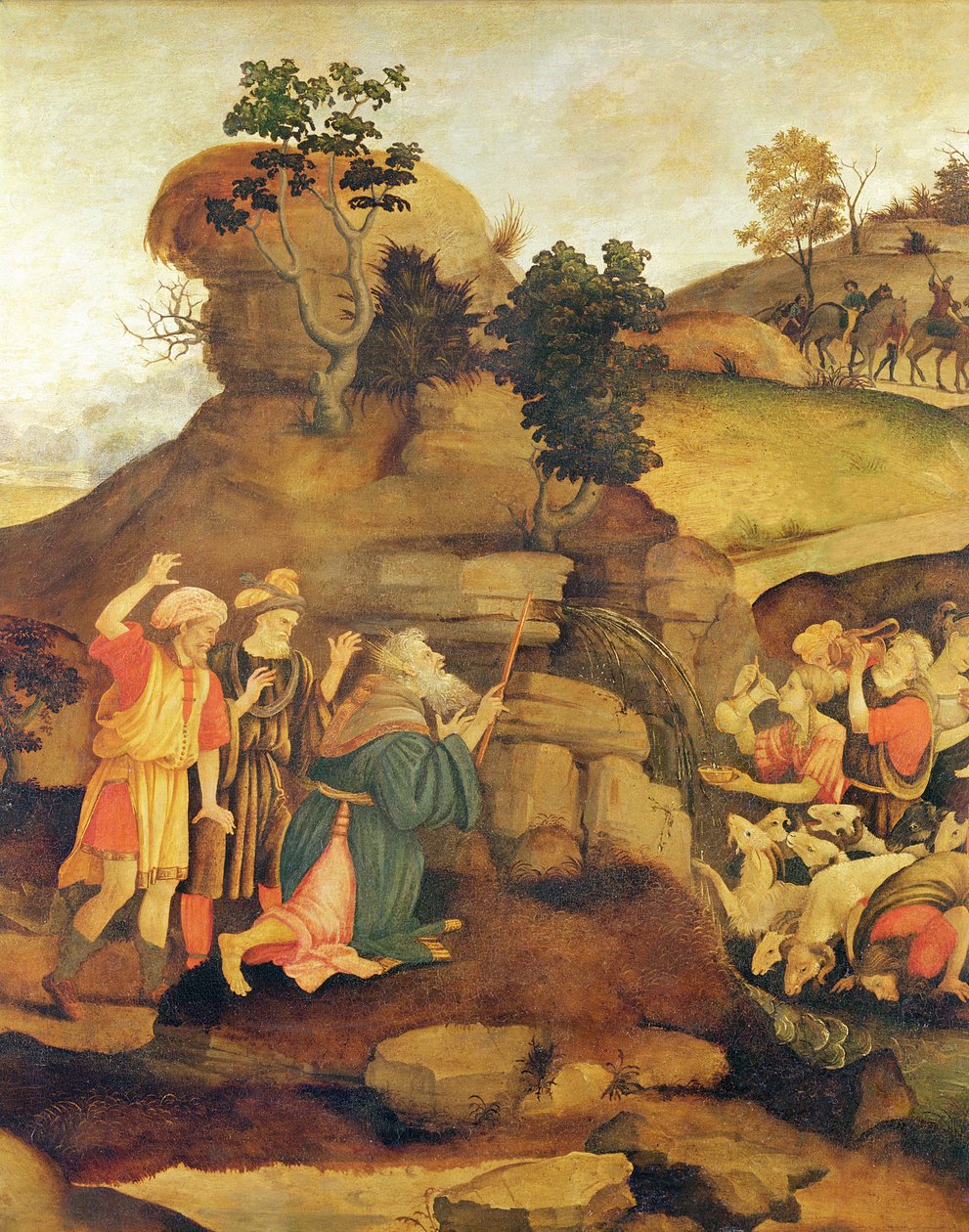 موسى يخرج الماء من الصخر ، ج 1500 (التفاصيل) بواسطة فرا فيليبو ليبي