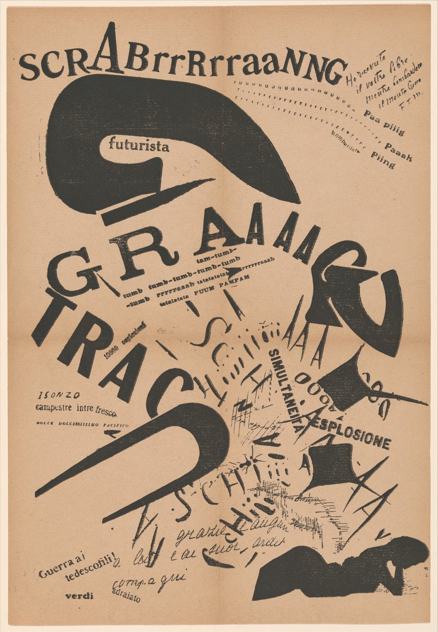 في المساء ، مستلقية على سريرها ، أعادت قراءة الرسالة من مدفعيها في الجبهة ، 1917 (الحروف) بواسطة فيليبو توماسو إميليو مارينيتي
