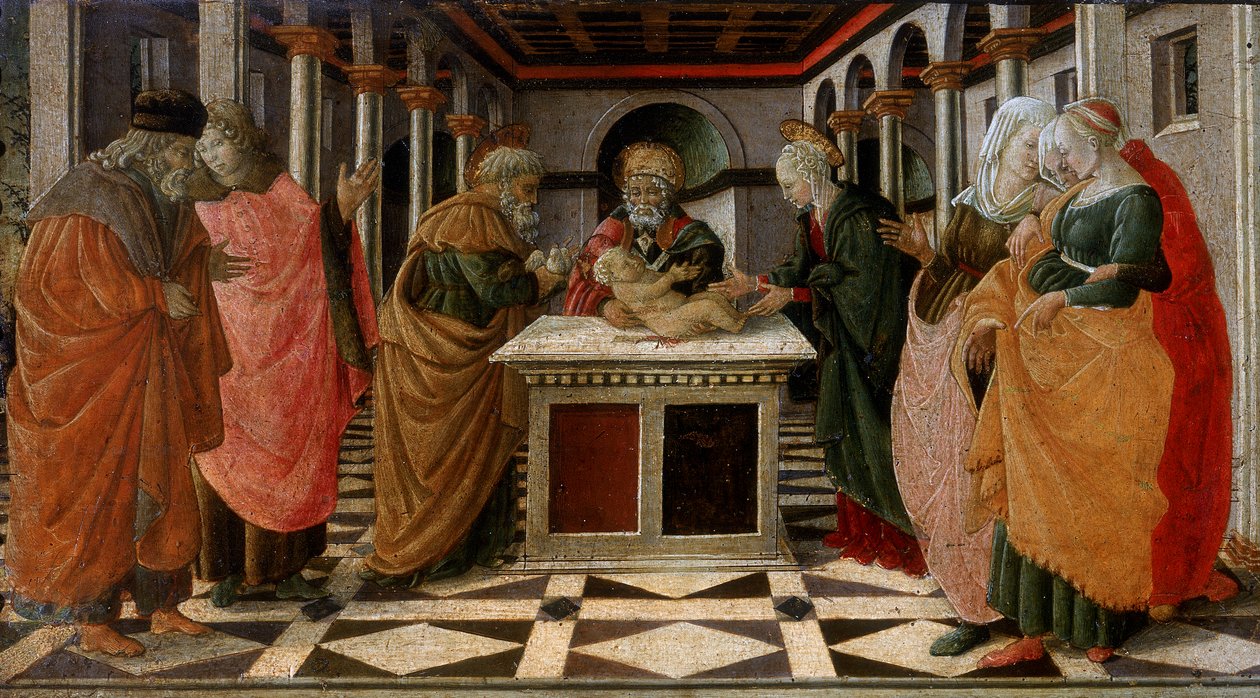 العرض في المعبد ، بريديلا ، التفاصيل ، ج 1470 بواسطة G. da and Filippi، C. Carpi