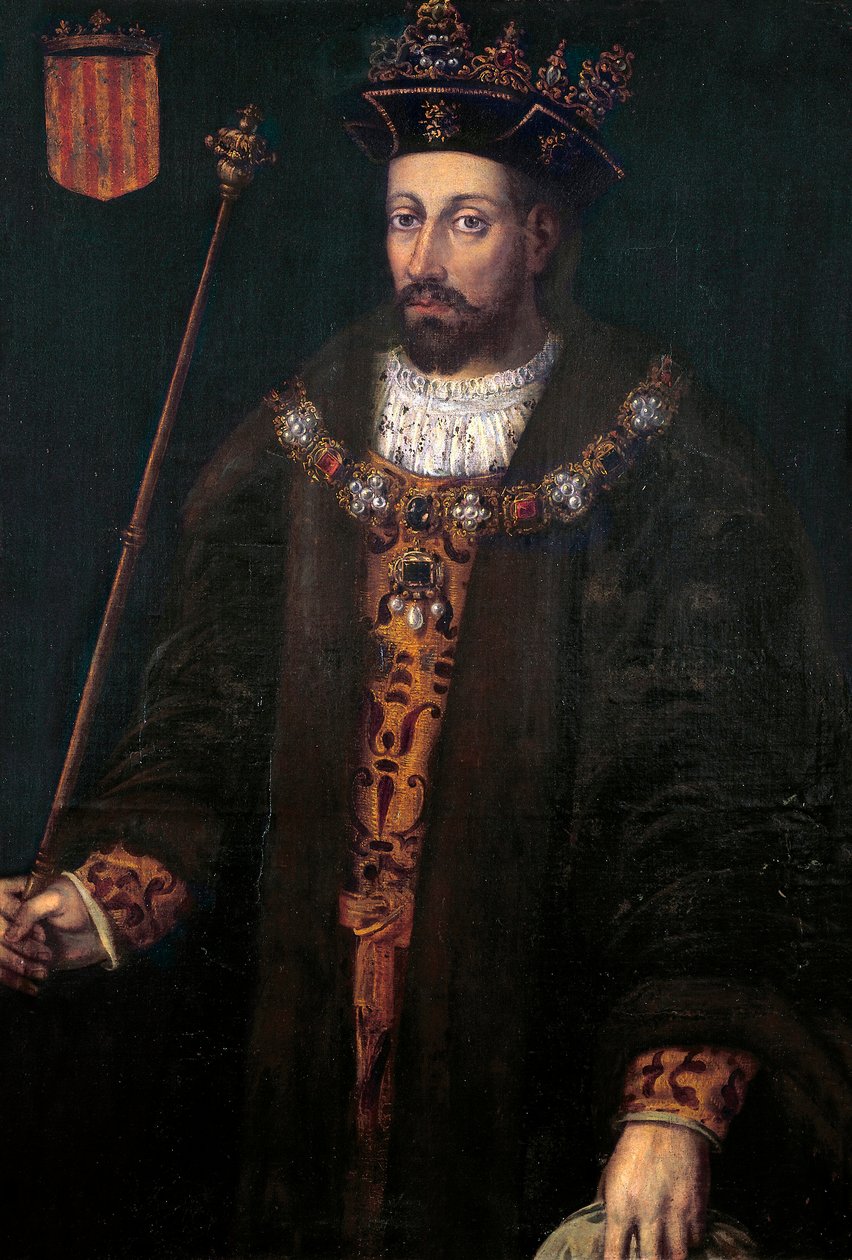 صورة لألفونسو (ألفونسو) الثالث ملك كاتالونيا ، الرابع من أراغون ، تسمى ديبونير (1299 - 1336) ، ملك أراغون وسردينيا (1327-1336) بواسطة فيليبو أريوستو