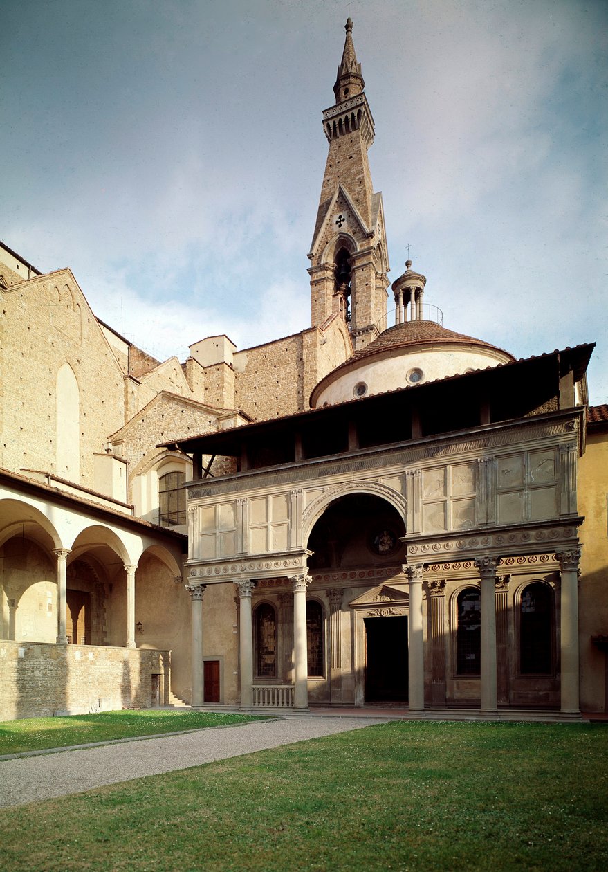 منظر لمصلى Pazzi بواسطة Filippo Brunelleschi (1377-1446) بواسطة فيليبو برونليسكي