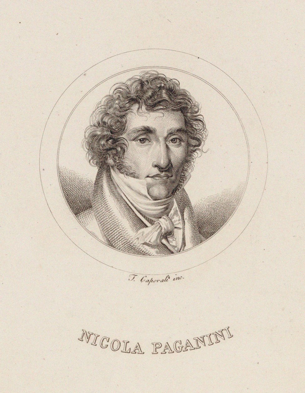 صورة لنيكولو باغانيني 1782-1840 ، 1840. بواسطة فيليبو كابورالي