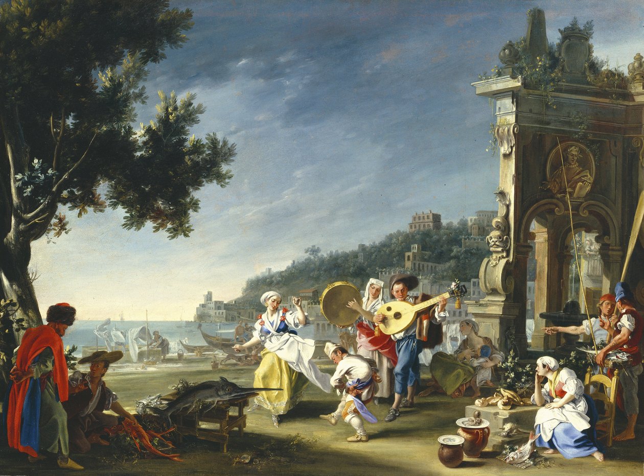 تارانتيلا في Mergellina ، c.1750 بواسطة فيليبو فالكياتور