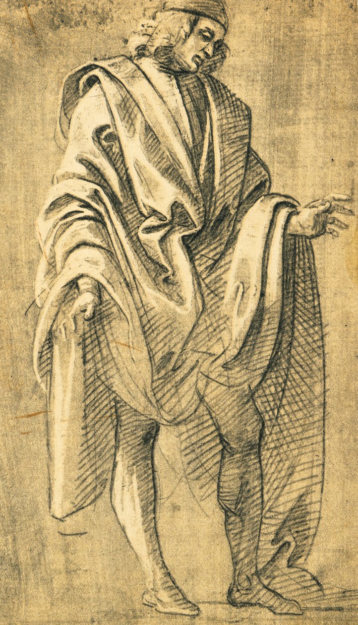 دراسة الشكل البشري للذكور ، رسم بقلم الرصاص بواسطة فيليبو ليبي (حوالي 1457-1504) بواسطة فيليبو ليبي