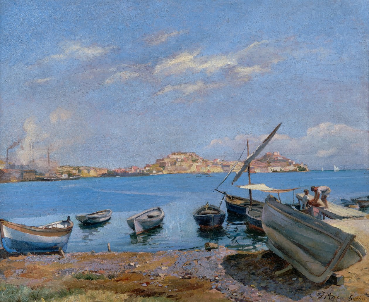 Portoferraio ينظر من San Giovanni بواسطة فيليبو مارفوري سافيني