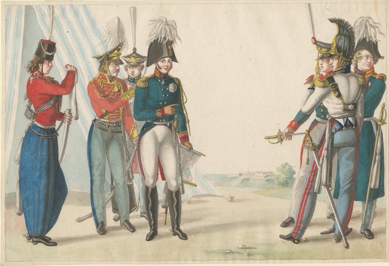 القيصر الكسندر الأول والضباط الروس ، 1815 بواسطة فينيرت