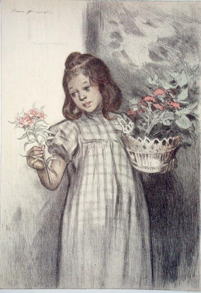 The Flower Seller ، من L'Estampe Moderne ، نُشر في باريس 1897-99 (لون ليثو) بواسطة فيرمين بويسيه