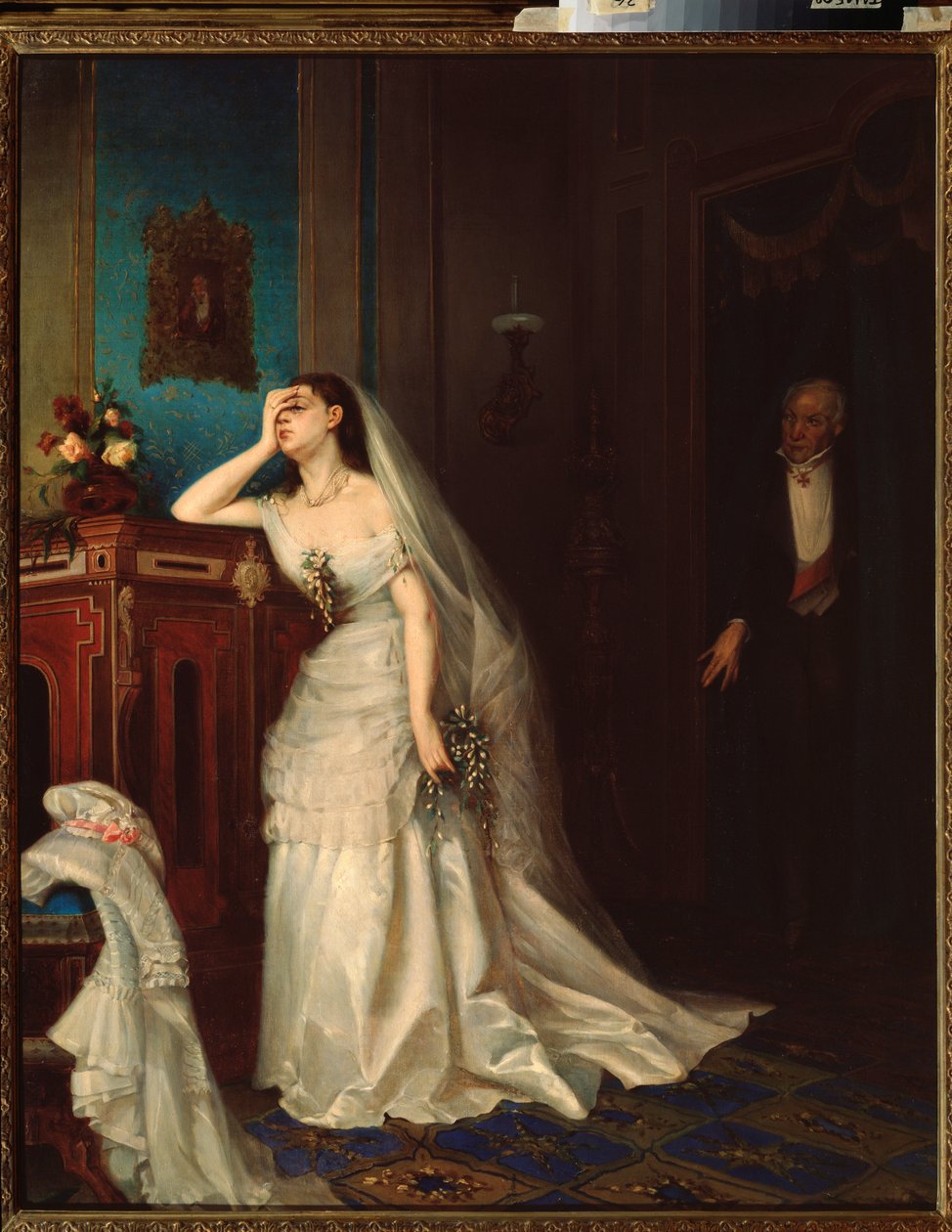 بعد الزواج - رسم فيرست سيرجيفيتش زورافييف (1836-1901) ، زيت على قماش بواسطة التنوب سيرجيفيتش Zhuravlev