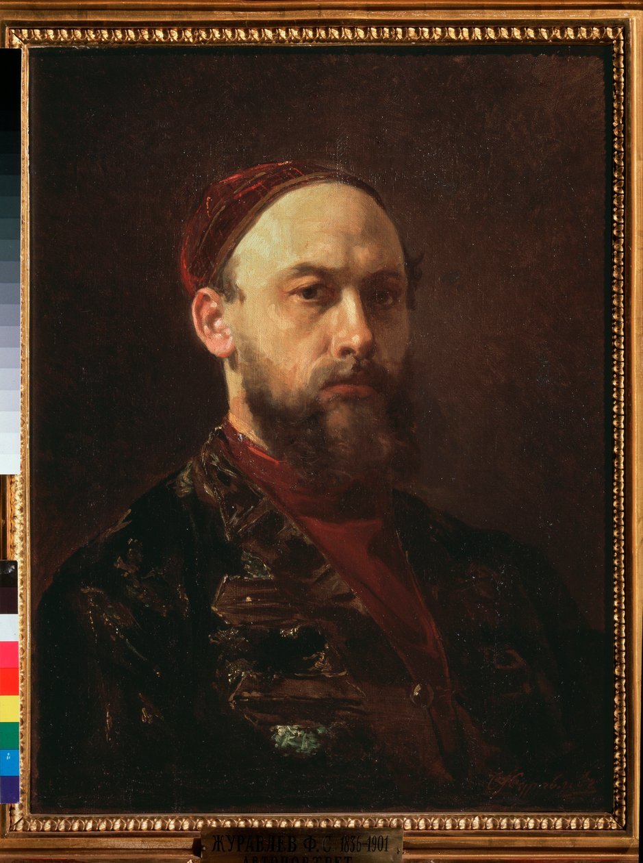 صورة ذاتية (صورة شخصية) - رسم فيرست سيرجيفيتش Zhuravlev (1836-1901) ، زيت على قماش ، الفن الروسي في القرن التاسع عشر - معرض الدولة تريتياكوف ، موسكو بواسطة التنوب سيرجيفيتش Zhuravlev