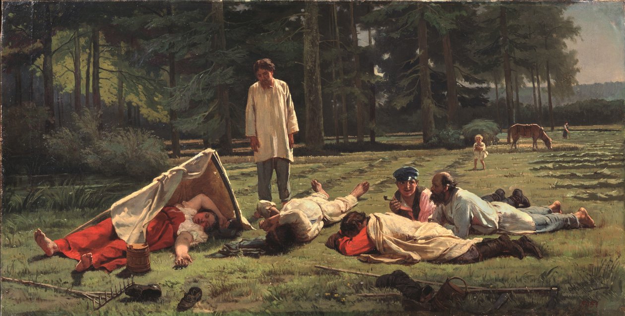 الباقي في Hay Harvest ، 1887 بواسطة التنوب سيرجيفيتش Zhuravlev