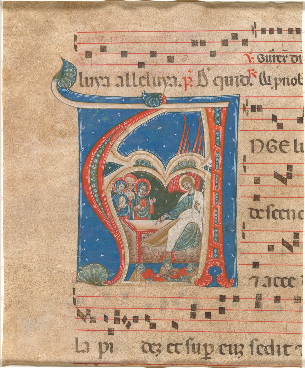 ثلاث نساء قديسات في القبر بواسطة أول ماجستير في Cortona Antiphonaries