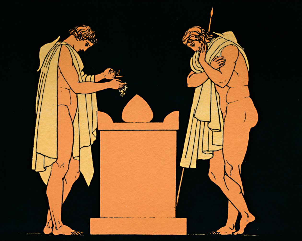 Orestes في قبر والده ، 1880 بواسطة Flaxman