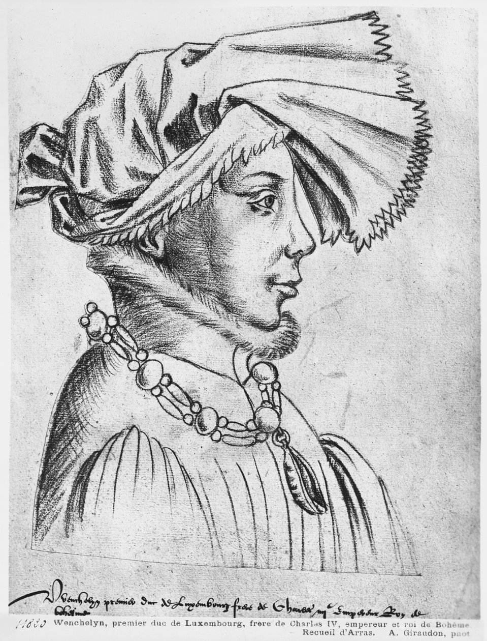السيدة 266 fol.173 Wenceslaus I ، دوق لوكسمبورغ الأول ، من "The Recueil d&39;Arras" (الطباشير الأحمر على الورق) بواسطة المدرسة الفلمنكية