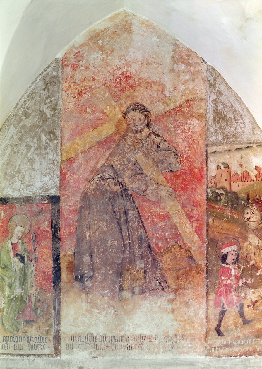 المسيح يحمل الصليب ، جدارية في القبو ، 1480-1540 بواسطة المدرسة الفلمنكية