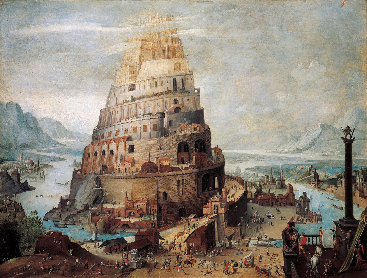 Construction of the Tower of Babel (oil on panel) بواسطة المدرسة الفلمنكية